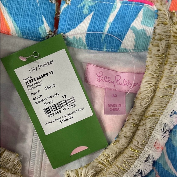 BNWT Lilly Pulitzer Alexa Multi Goombay Smashed Printed Shift with Beading - Picture 3 of 6